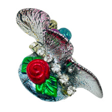 Load image into Gallery viewer, Vintage lady in hat porcelain designer artisan brooch

