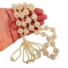 Load image into Gallery viewer, Vintage long pearls crystals  beaded cluster long tassel necklace
