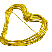 Load image into Gallery viewer, Vintage matte finish gold tone modernist heart designer brooch
