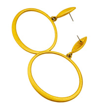 Load image into Gallery viewer, Vintage matte gold huge designer runway earrings
