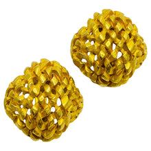 Load image into Gallery viewer, Vintage matte gold massive designer runway clip on earrings
