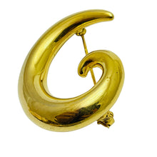 Load image into Gallery viewer, Vintage matte gold modernist designer brooch
