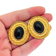 Load image into Gallery viewer, Vintage matte gold modernist designer runway clip on earrings
