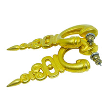 Load image into Gallery viewer, Vintage matte gold tone Etruscan style earrings

