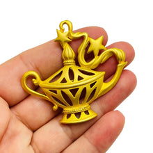 Load image into Gallery viewer, Vintage matte gold tone alladin lamp designer brooch
