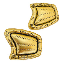 Load image into Gallery viewer, Vintage matte gold tone designer clip on earrings
