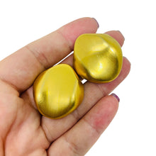 Load image into Gallery viewer, Vintage matte gold tone designer clip on earrings
