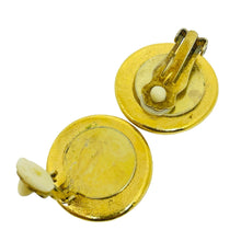 Load image into Gallery viewer, Vintage matte gold tone etruscan designer clip on earrings
