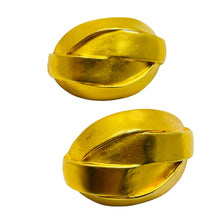Load image into Gallery viewer, Vintage matte gold tone modernist designer 80's clip on earrings
