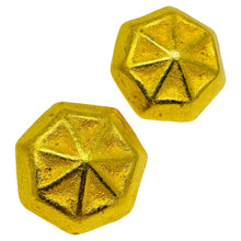 Load image into Gallery viewer, Vintage modernist matte gold designer runway clip on earrings

