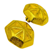 Load image into Gallery viewer, Vintage modernist matte gold designer runway clip on earrings
