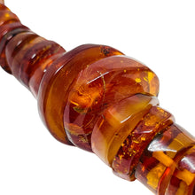 Load image into Gallery viewer, Vintage natural Baltic cognac amber beaded round rondels necklace
