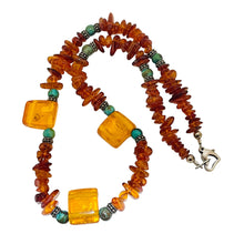 Load image into Gallery viewer, Vintage natural amber silver 925 choker necklace
