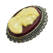 Load image into Gallery viewer, Vintage older cameo brooch pendant
