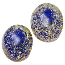 Load image into Gallery viewer, Vintage purple and clear lucite clip on earrings

