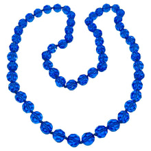 Load image into Gallery viewer, Vintage sapphire blue crystal beaded designer necklace
