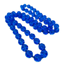 Load image into Gallery viewer, Vintage sapphire blue crystal beaded designer necklace
