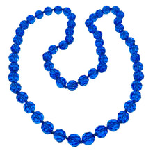 Load image into Gallery viewer, Vintage sapphire blue crystal beaded designer necklace
