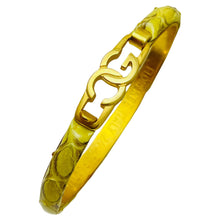 Load image into Gallery viewer, Vintage signed FLORENCE Italy 24k gold plated snake skin bangle bracelet
