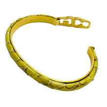 Load image into Gallery viewer, Vintage signed FLORENCE Italy 24k gold plated snake skin bangle bracelet
