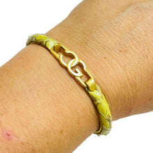 Load image into Gallery viewer, Vintage signed FLORENCE Italy 24k gold plated snake skin bangle bracelet
