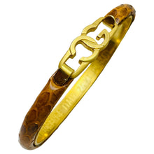 Load image into Gallery viewer, Vintage signed FLORENCE Italy 24k gold plated snake skin bangle bracelet
