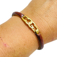 Load image into Gallery viewer, Vintage signed FLORENCE Italy 24k gold plated snake skin bangle bracelet
