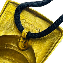 Load image into Gallery viewer, Vintage signed gold tone mask designer necklace
