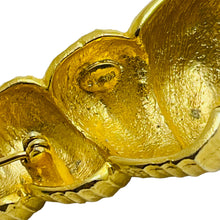 Load image into Gallery viewer, Vintage signed long seashell gold designer brooch
