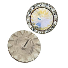 Load image into Gallery viewer, Vintage silver aurora rivioli glass clear rhinestones designer earrings
