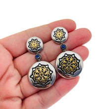 Load image into Gallery viewer, Vintage silver gold tone designer runway earrings

