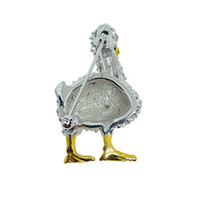 Load image into Gallery viewer, Vintage silver gold tone pave rhinestones duck figural designer brooch
