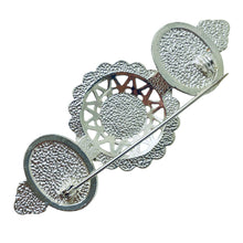 Load image into Gallery viewer, Vintage silver pearls designer runway brooch
