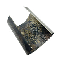 Load image into Gallery viewer, Vintage silver plated made in DENMARK massive wide cuff bracelet
