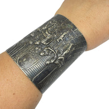 Load image into Gallery viewer, Vintage silver plated made in DENMARK massive wide cuff bracelet
