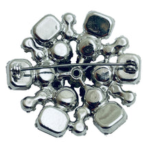 Load image into Gallery viewer, Vintage silver rhinestone massive designer brooch
