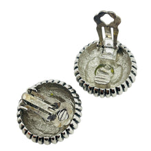 Load image into Gallery viewer, Vintage silver tone Etruscan coin designer clip on earrings
