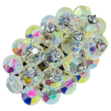 Load image into Gallery viewer, Vintage silver tone aurora borealis crystal beaded cluster designer brooch
