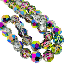 Load image into Gallery viewer, Vintage silver tone aurora borealis faceted crystal beads designer necklace

