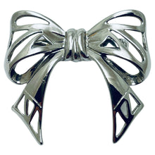 Load image into Gallery viewer, Vintage silver tone bow brooch
