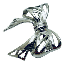 Load image into Gallery viewer, Vintage silver tone bow brooch
