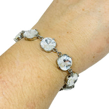 Load image into Gallery viewer, Vintage silver tone crystal designer bracelet
