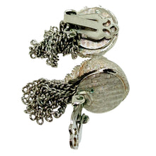 Load image into Gallery viewer, Vintage silver tone dangle chains designer clip on earrings
