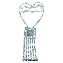 Load image into Gallery viewer, Vintage silver tone dangle chains pendant designer necklace
