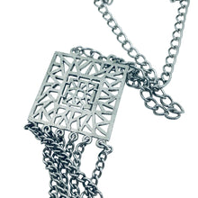 Load image into Gallery viewer, Vintage silver tone dangle chains pendant designer necklace
