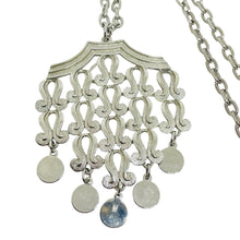 Load image into Gallery viewer, Vintage silver tone dangle pendant designer chain necklace
