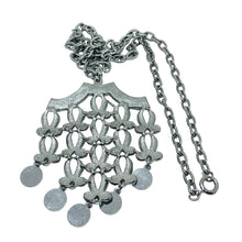 Load image into Gallery viewer, Vintage silver tone dangle pendant designer chain necklace
