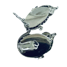 Load image into Gallery viewer, Vintage silver tone designer clip on earrings
