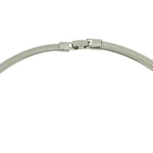 Load image into Gallery viewer, Vintage silver tone enamel omega chain designer choker necklace
