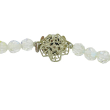 Load image into Gallery viewer, Vintage silver tone faceted aurora borealis crystal glass bow beaded necklace
